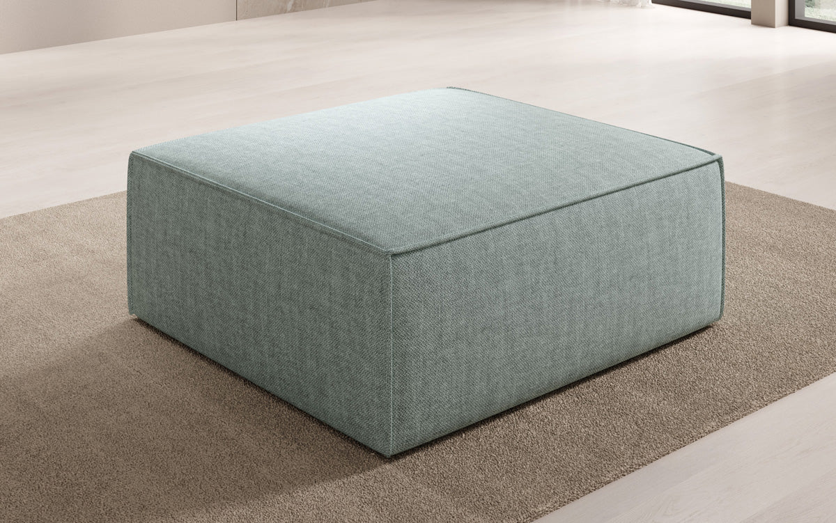 Beistellhocker Lesley in Leinen-Optik