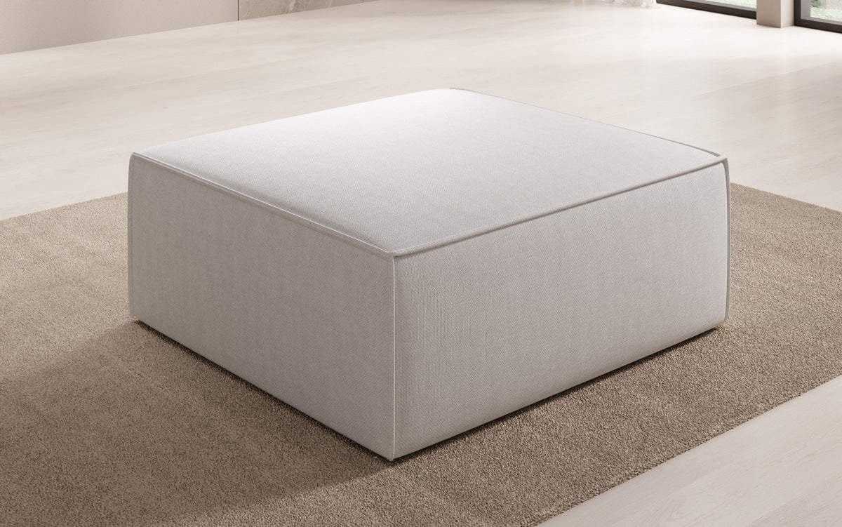 Beistellhocker Lesley in Leinen-Optik