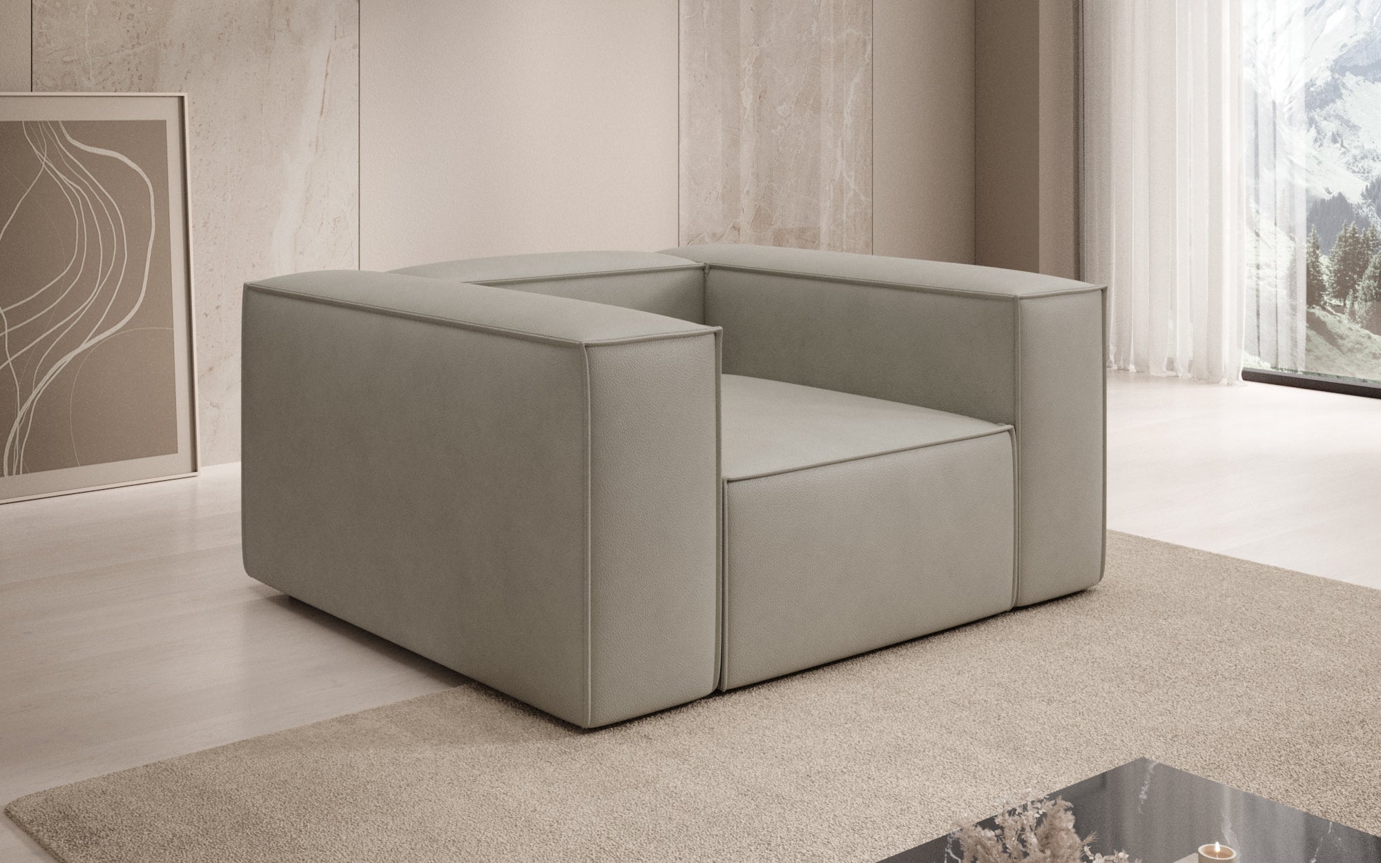 Designer Sofa-Sessel Lesley a Echtleder