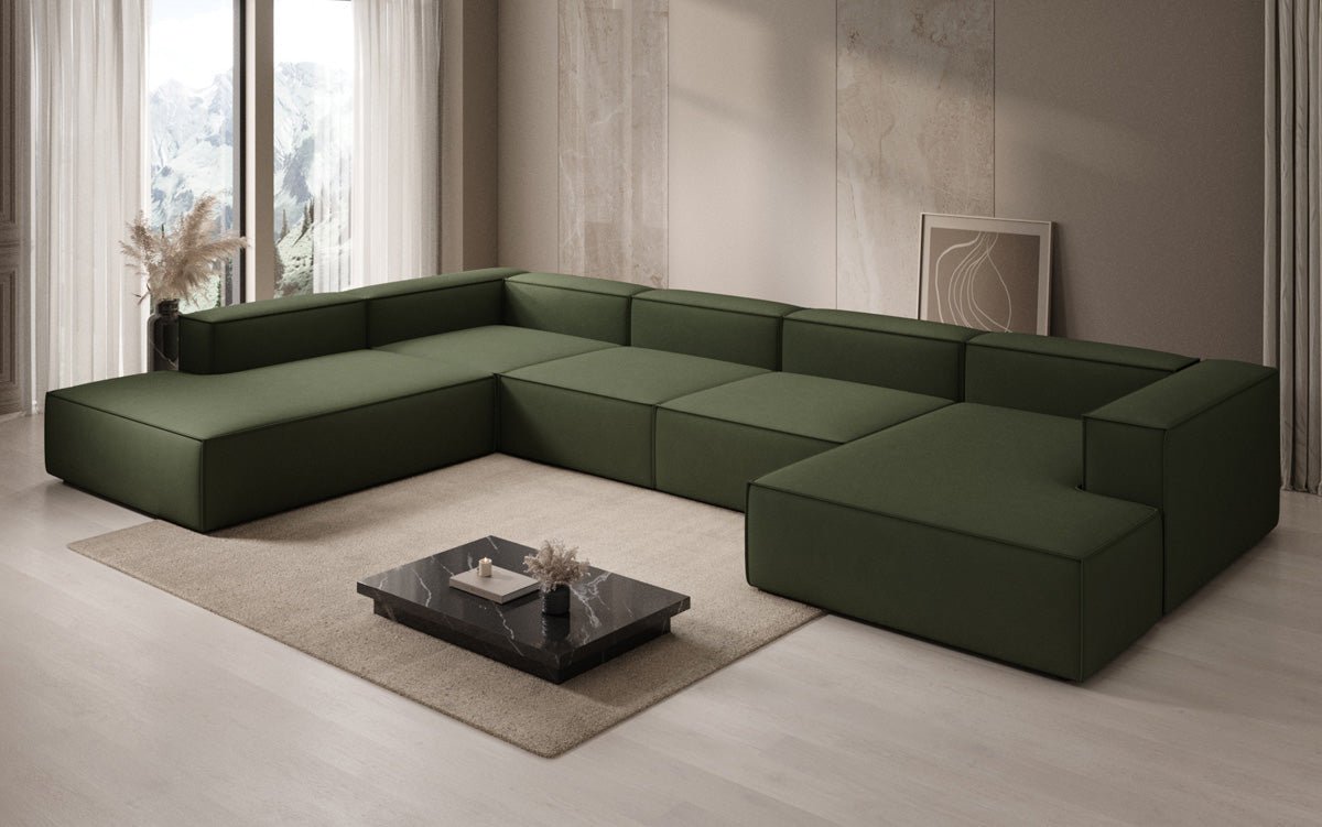 Designer Sofa Lesley U XXL aus Stoff