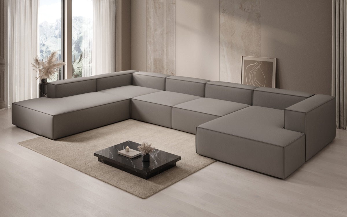 Designer Sofa Lesley U XXL aus Stoff