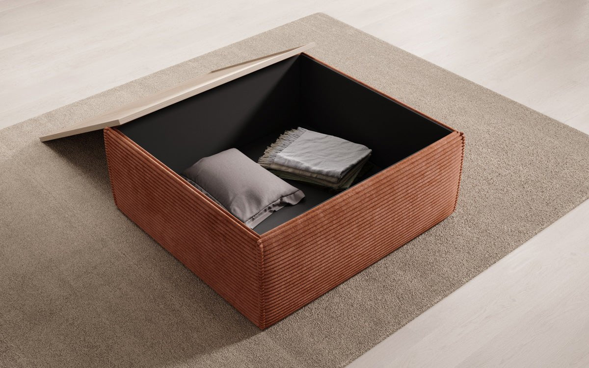 Beistellhocker/Couchtisch Lesley mat Späicherplatz a Cord