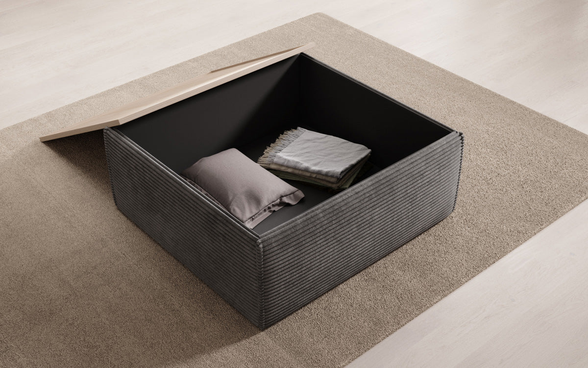 Beistellhocker/Couchtisch Lesley mat Späicherplatz a Cord