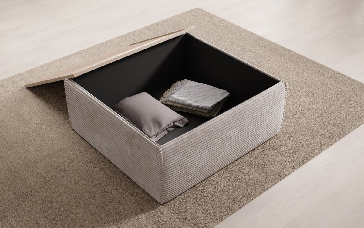 Beistellhocker/Couchtisch Lesley mat Späicherplatz a Cord