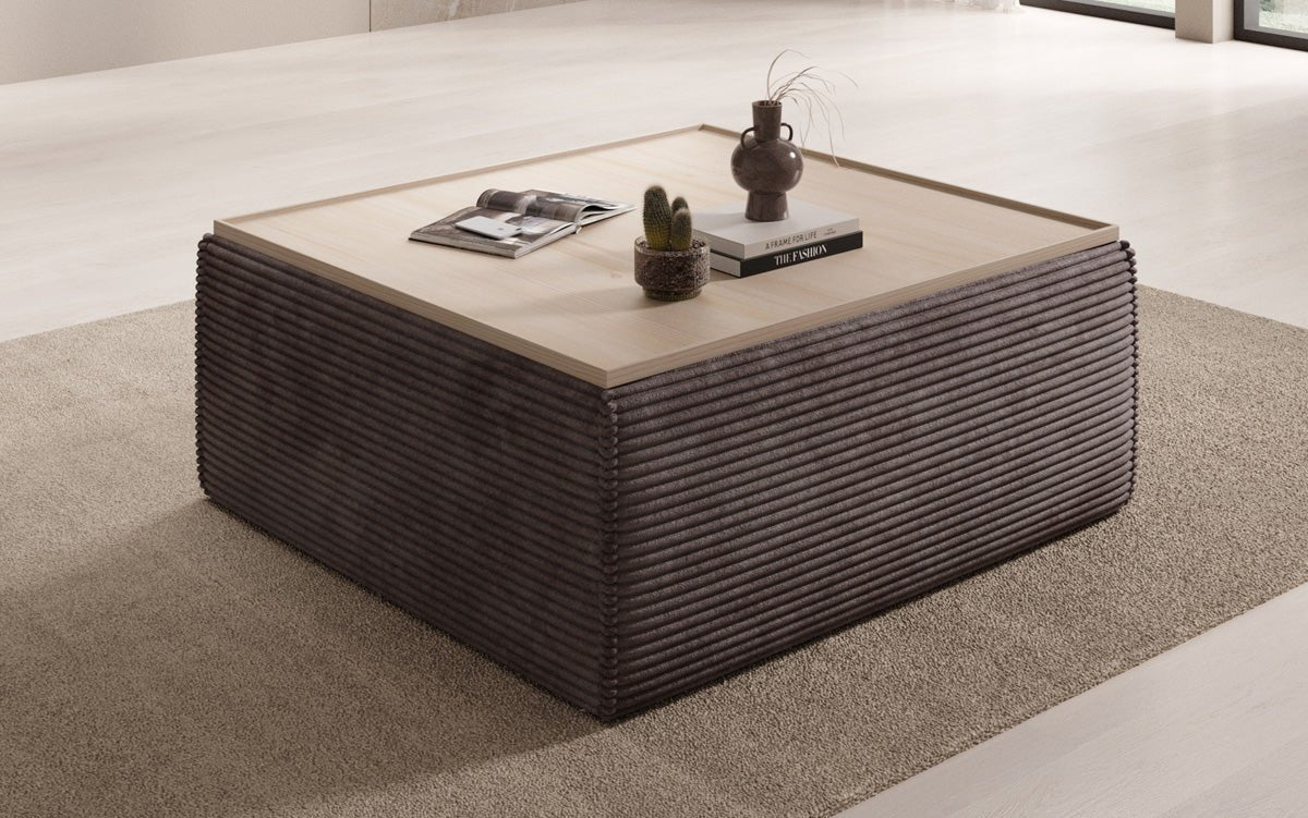 Beistellhocker/Couchtisch Lesley mat Späicherplatz a Cord