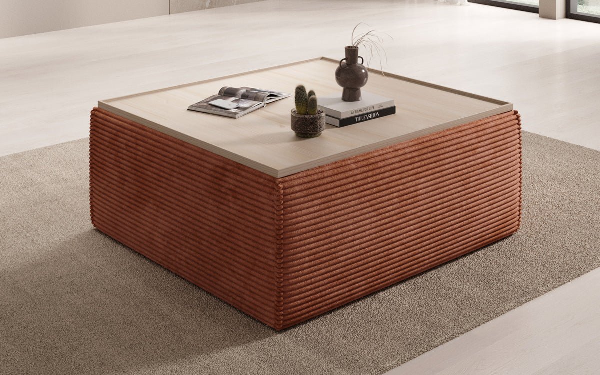 Beistellhocker/Couchtisch Lesley mat Späicherplatz a Cord