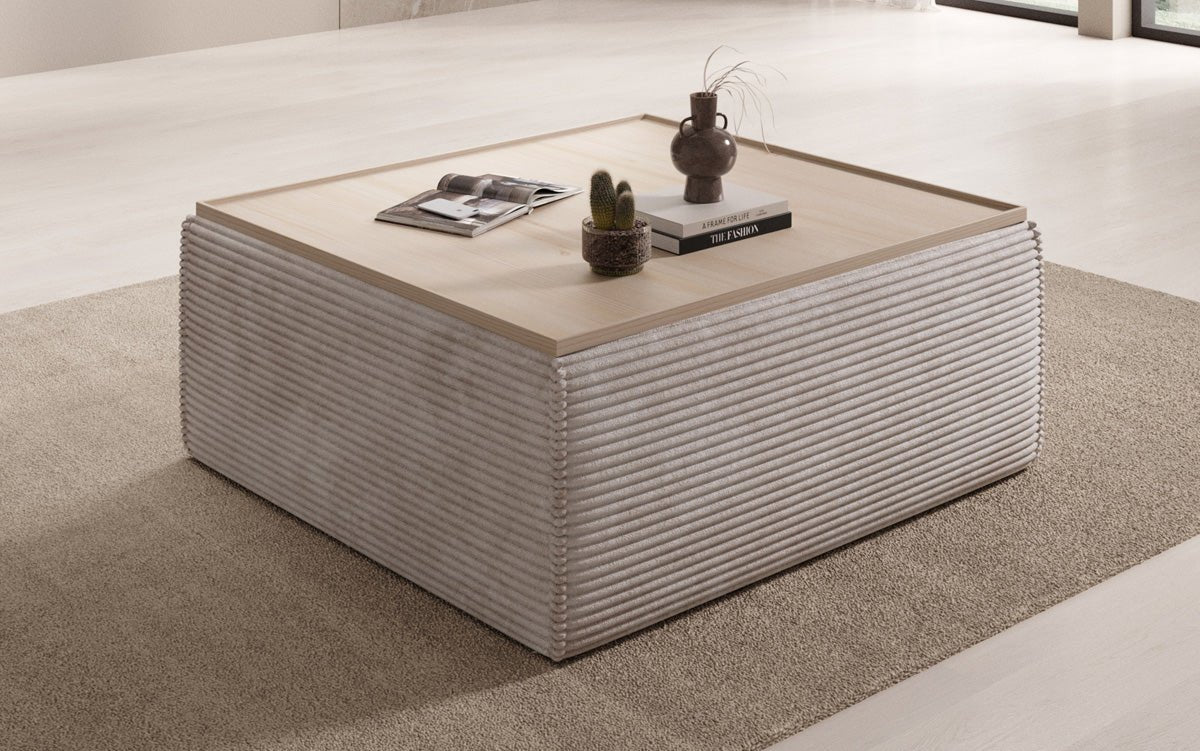 Beistellhocker/Couchtisch Lesley mat Späicherplatz a Cord