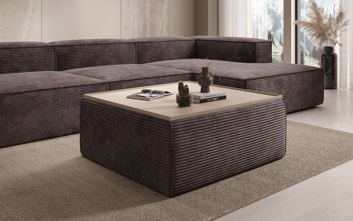 Beistellhocker/Couchtisch Lesley mat Späicherplatz a Cord