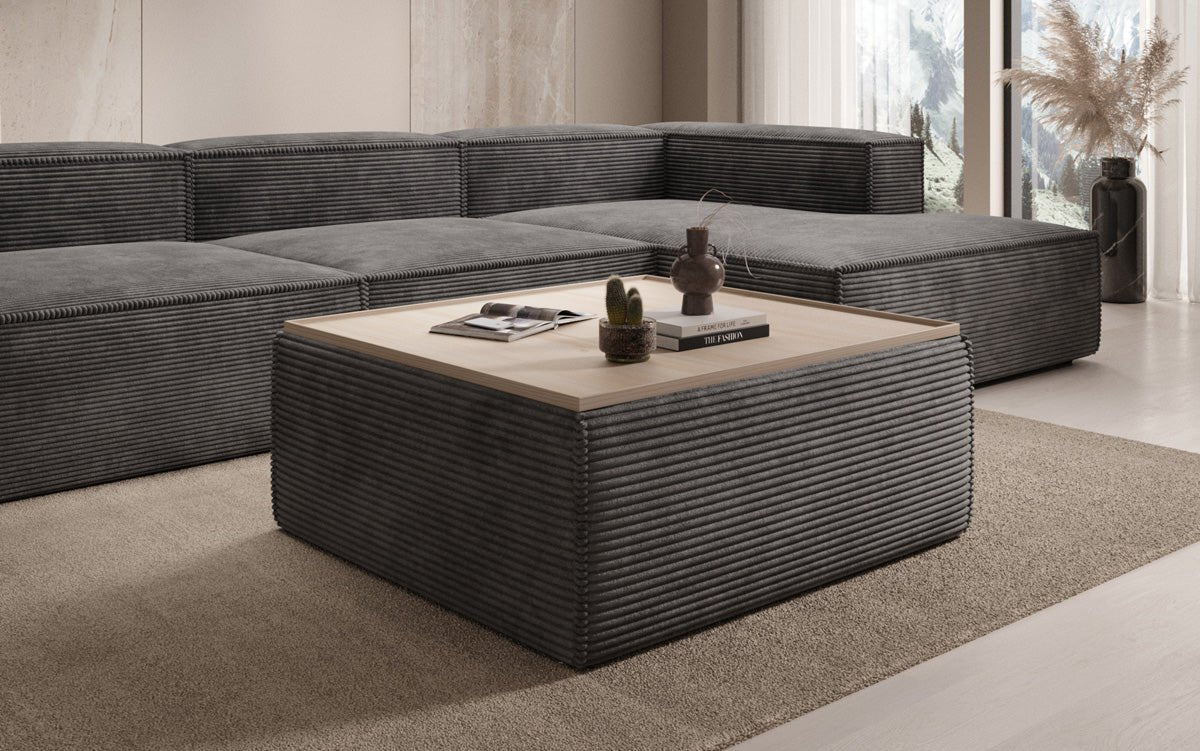Beistellhocker/Couchtisch Lesley mat Späicherplatz a Cord