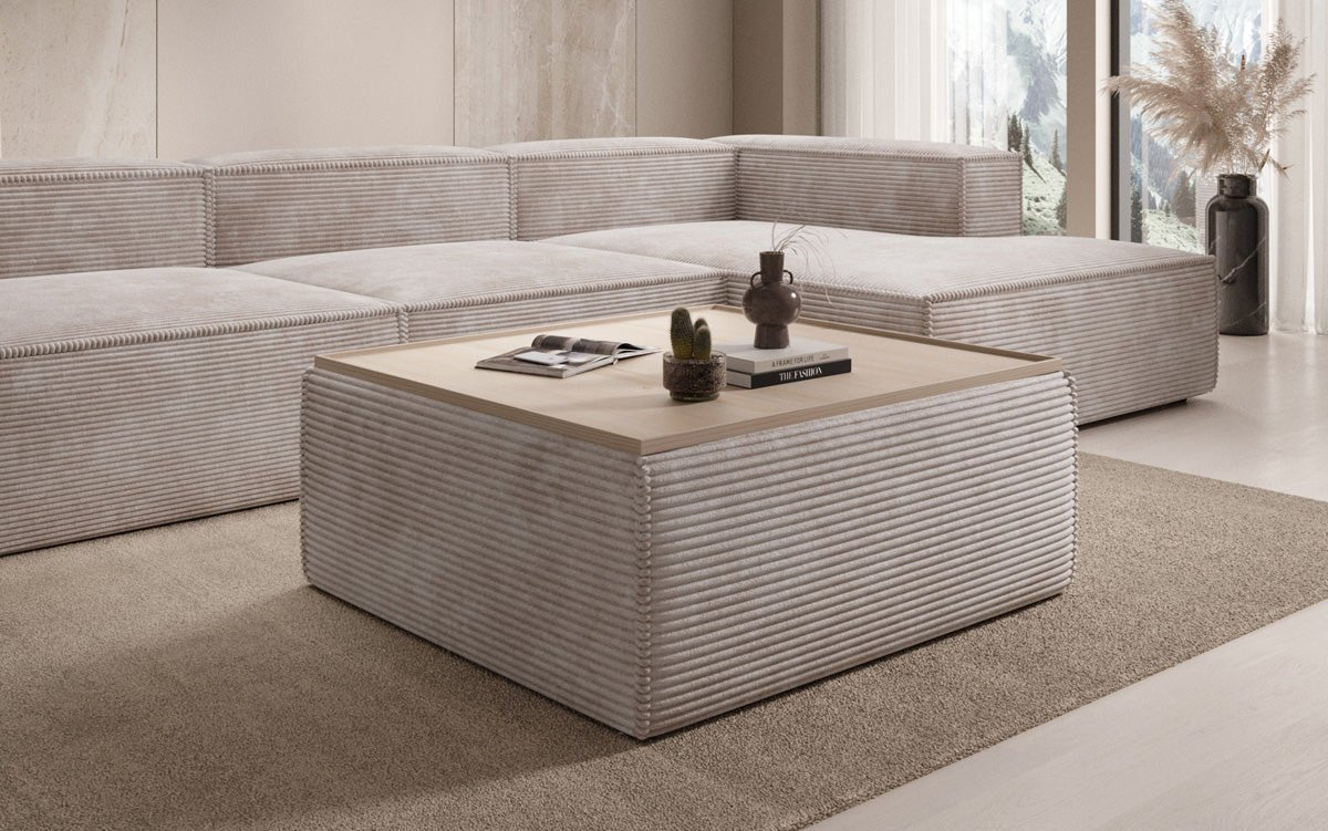 Beistellhocker/Couchtisch Lesley mat Späicherplatz a Cord