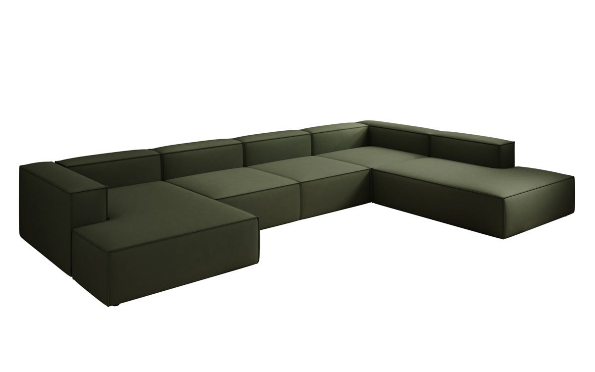 Designer Sofa Lesley U XXL aus Stoff