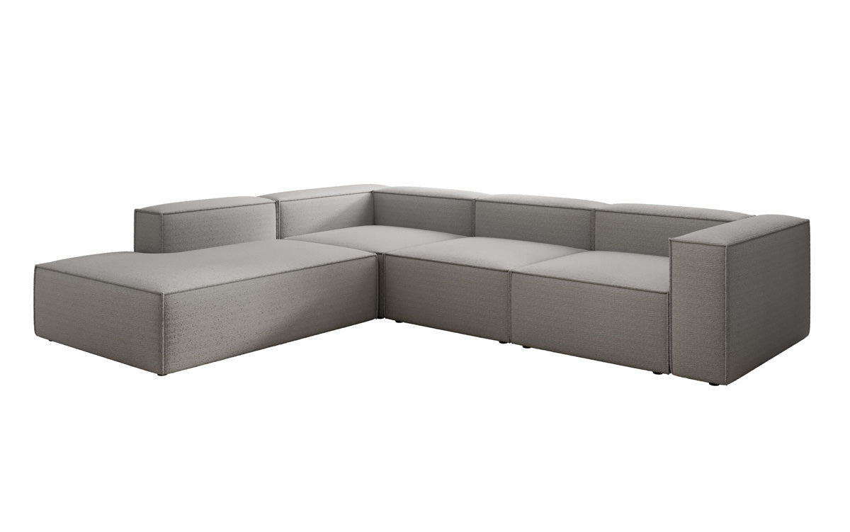 Designer Sofa Lesley L mat laanger Ottomane a Bouclé