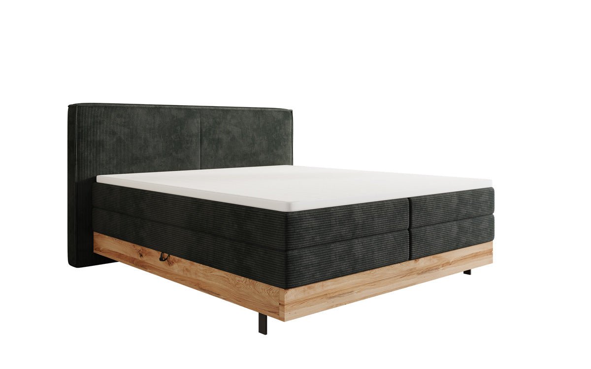 Holzbett/Boxspringbett Nero mit Stauraum in Cord