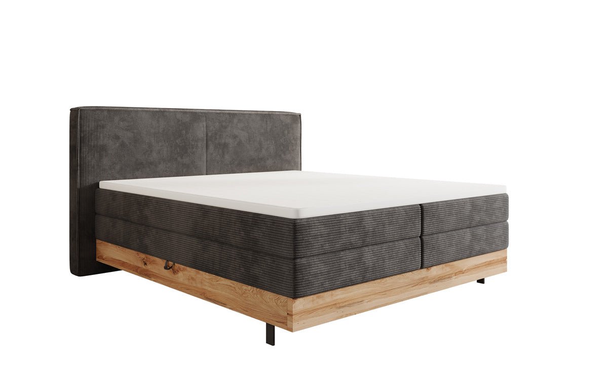 Holzbett/Boxspringbett Nero mit Stauraum in Cord