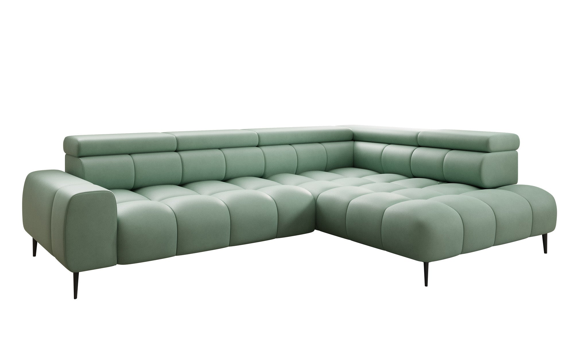 Designer Sofa Ceora L mat elektrescher Schloffunktioun an verstellbarer Récklehne a Echtläder