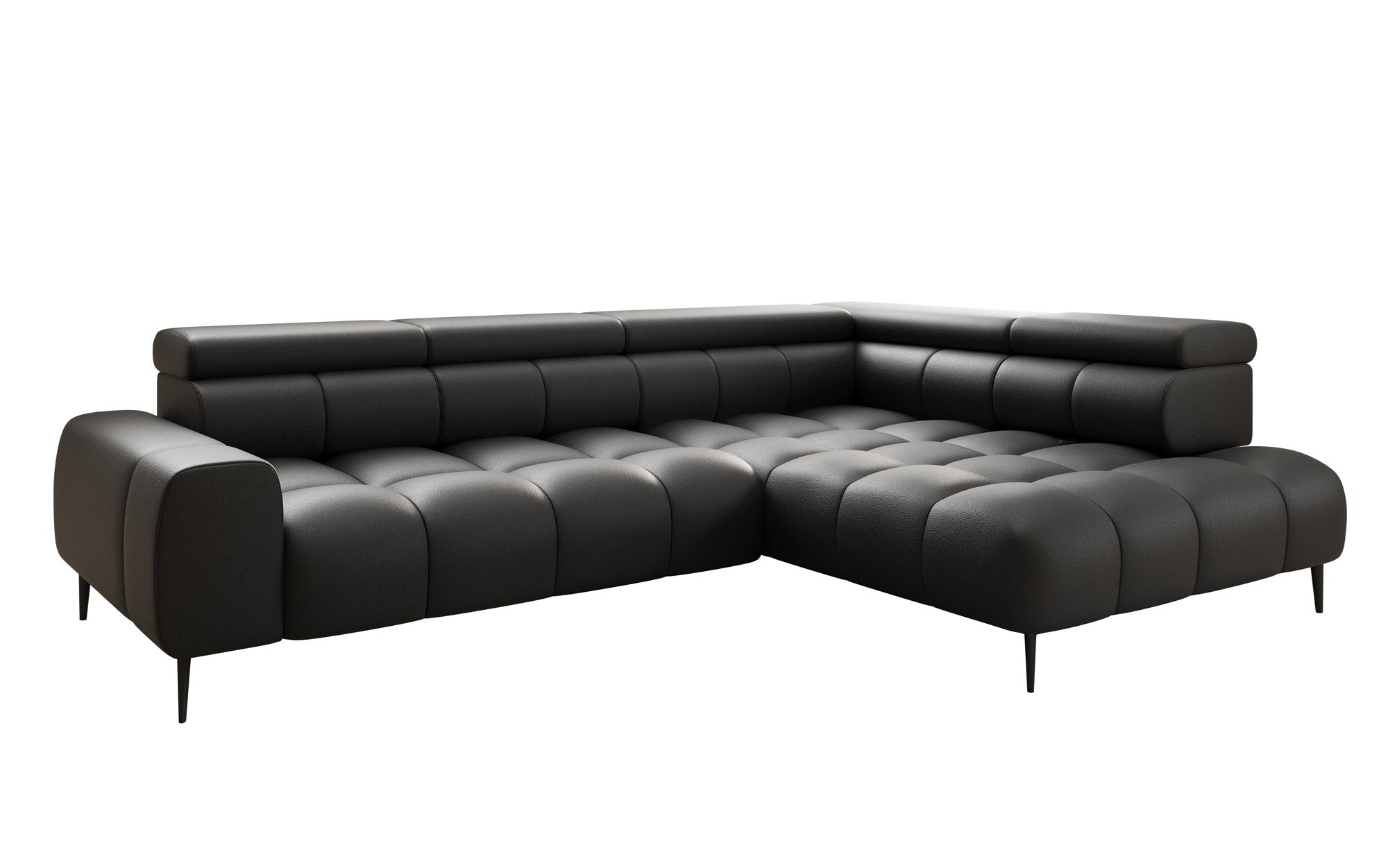Designer Sofa Ceora L mat elektrescher Schloffunktioun an verstellbarer Récklehne a Echtläder