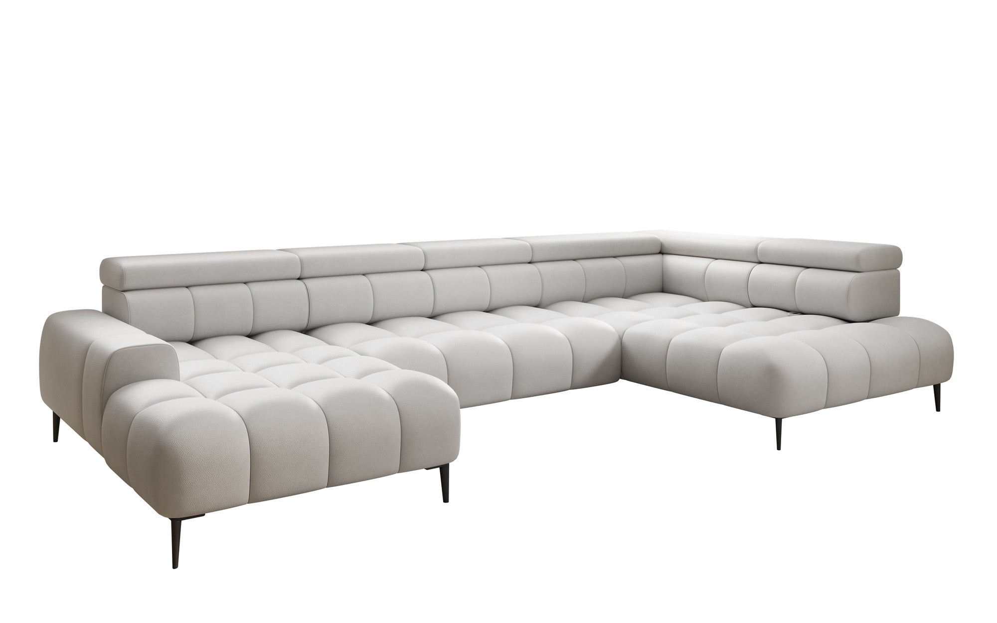 Designer Sofa Ceora U mat elektrescher Schloffunktioun an verstellbarer Récklehne aus Echtläder