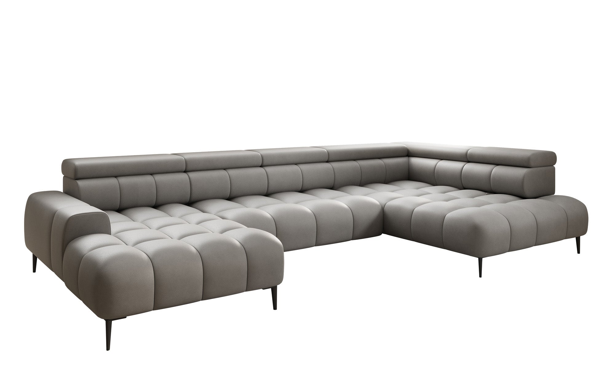 Designer Sofa Ceora U mat elektrescher Schloffunktioun an verstellbarer Récklehne aus Echtläder