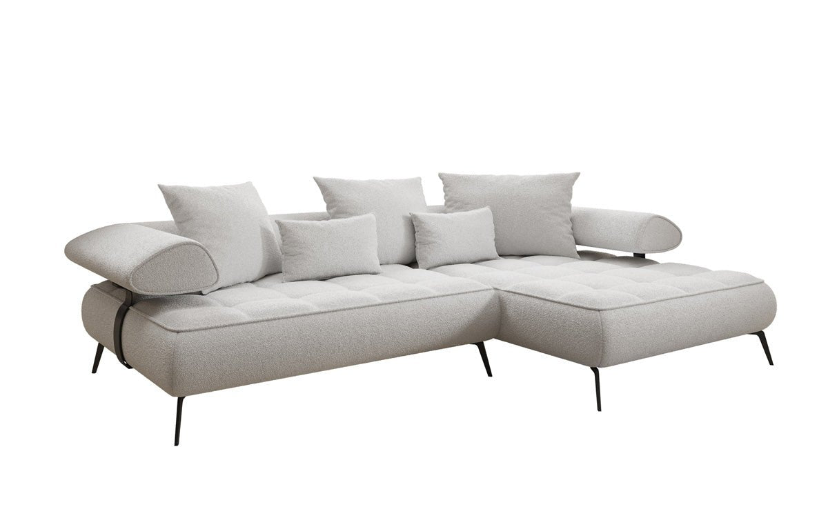 Designer Sofa Sydney L II Bouclé mit elektrischer Schlaffunktion