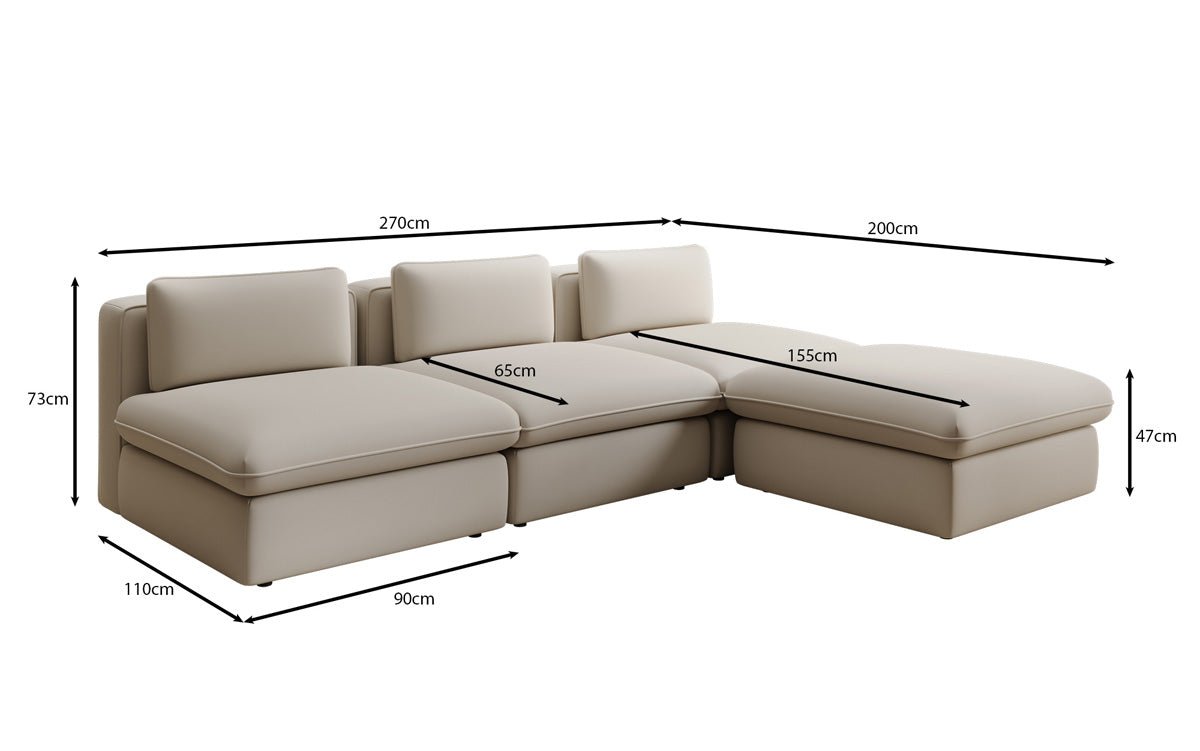 Designer L Sofa Kuschel a Stoff