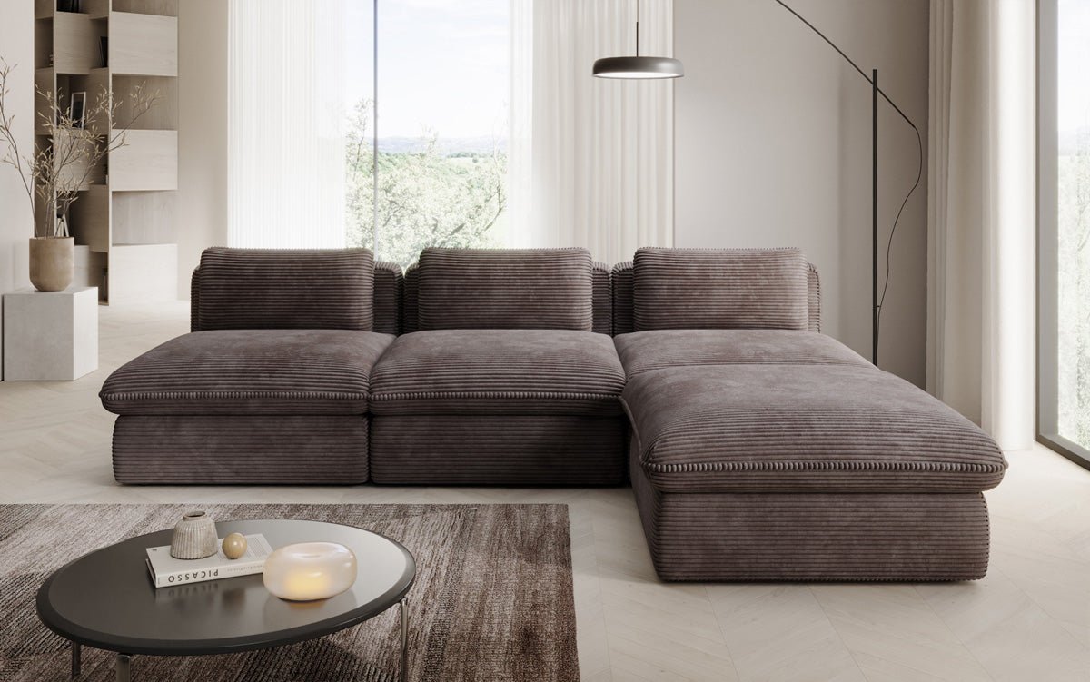 Designer L Sofa Kuschel am Cord