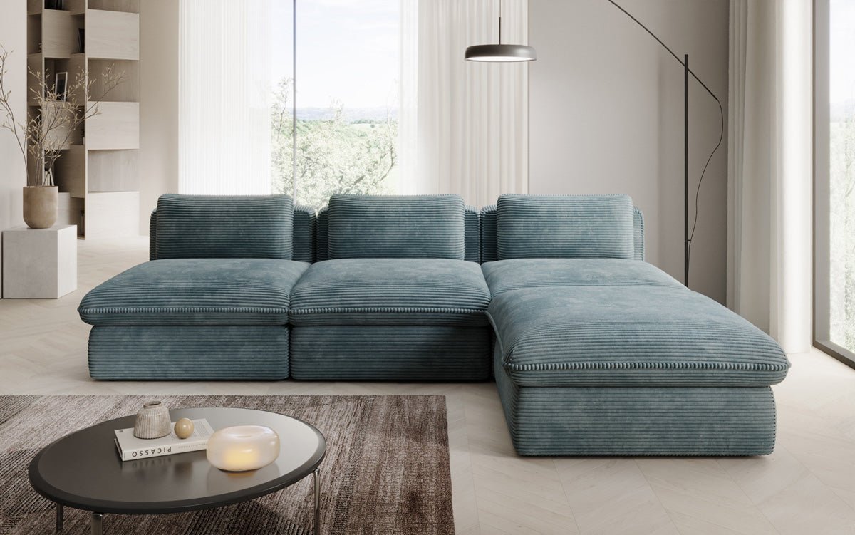 Designer L Sofa Kuschel am Cord