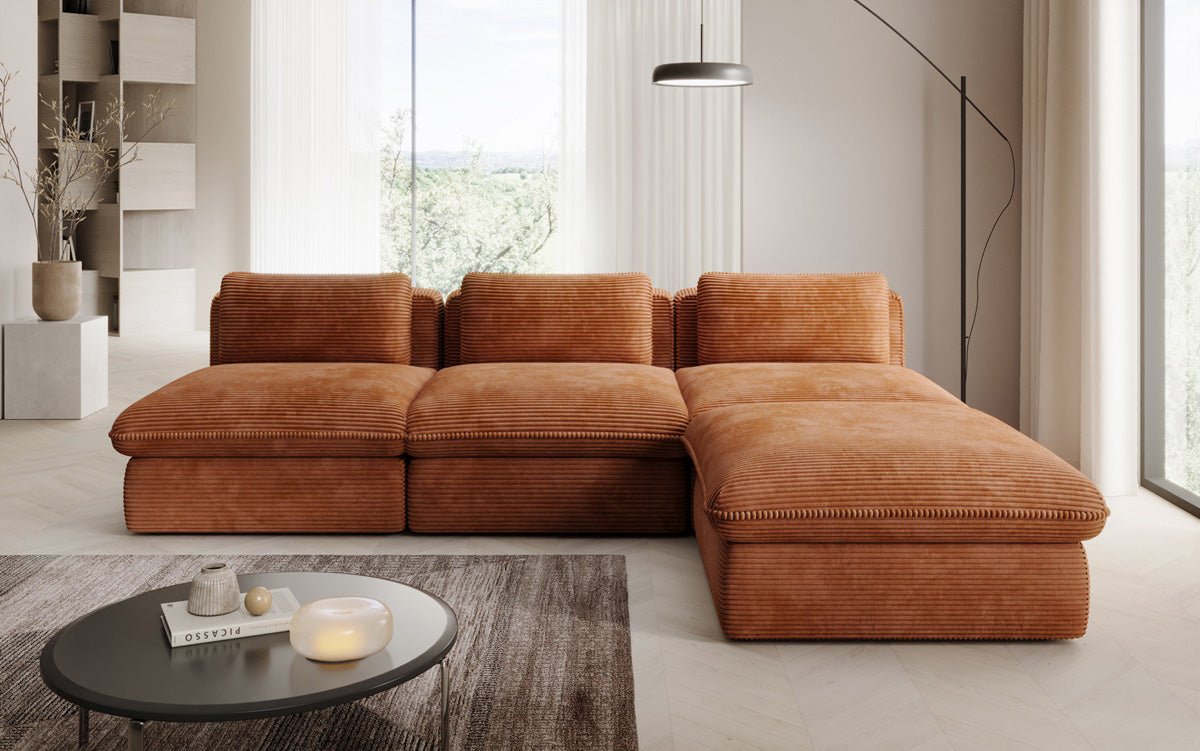 Designer L Sofa Kuschel am Cord
