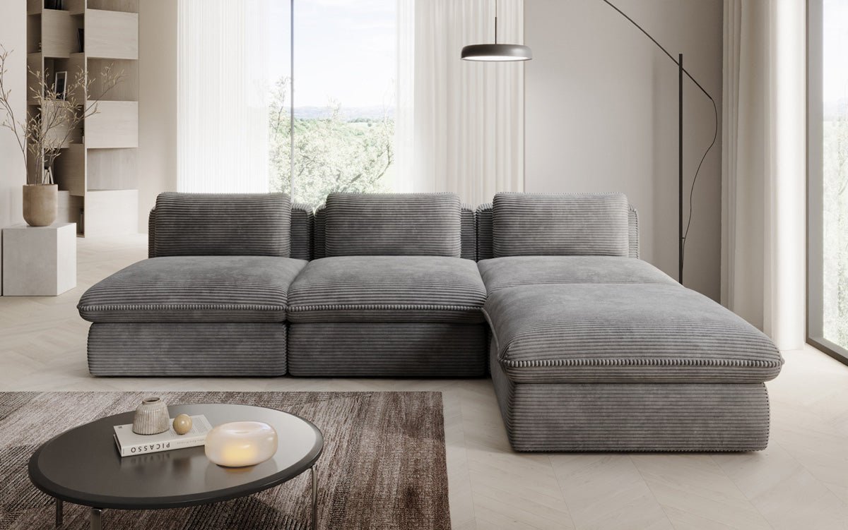 Designer L Sofa Kuschel am Cord