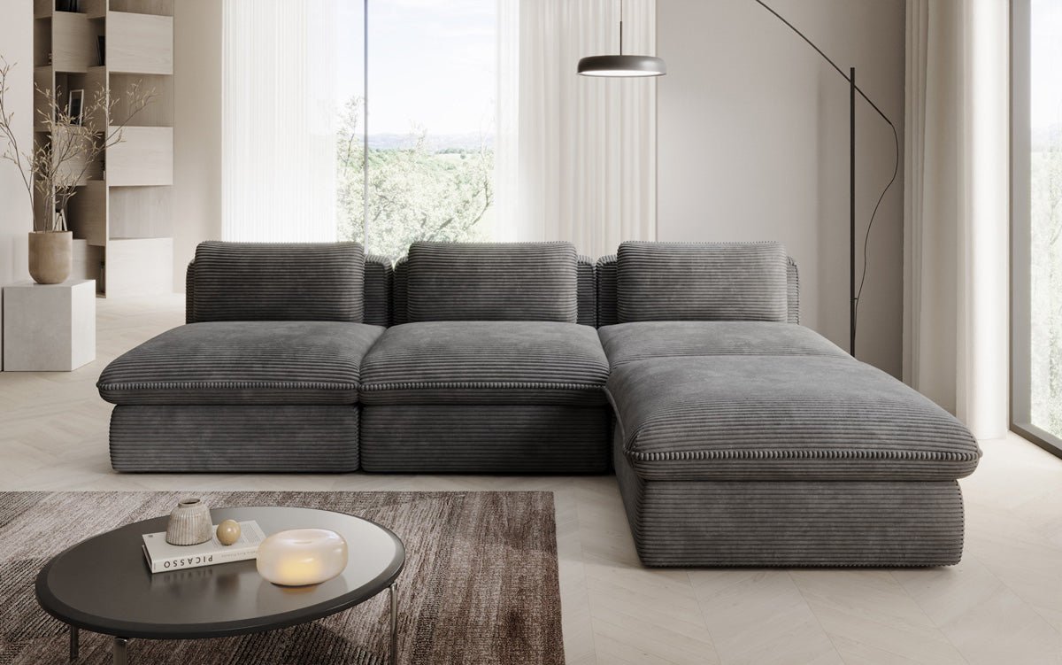 Designer L Sofa Kuschel am Cord