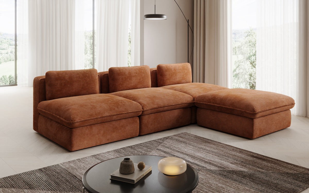 Designer L Sofa Kuschel am Cord