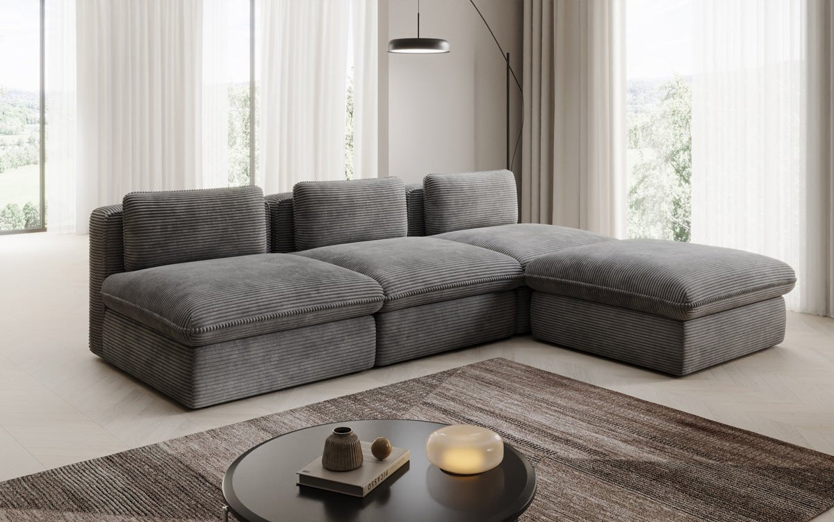 Designer L Sofa Kuschel am Cord