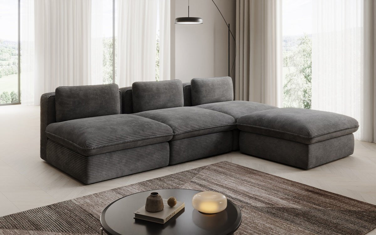 Designer L Sofa Kuschel am Cord