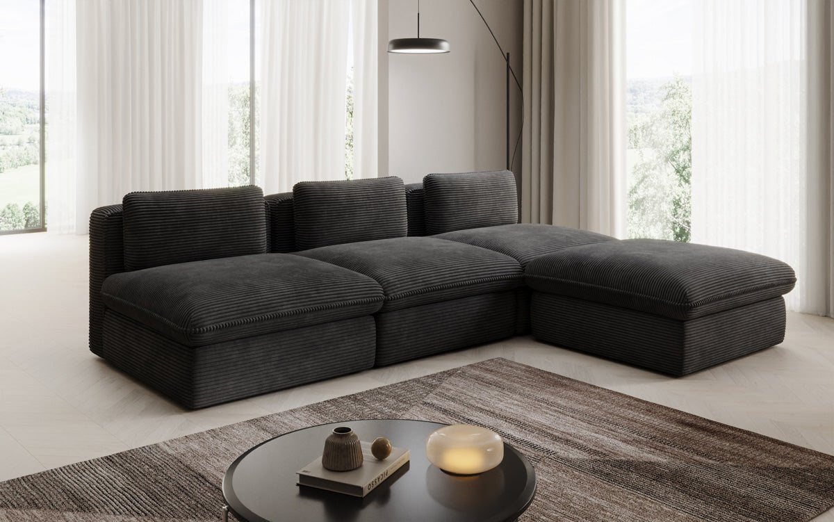 Designer L Sofa Kuschel am Cord