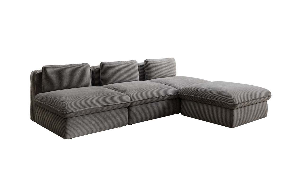 Designer L Sofa Kuschel am Cord