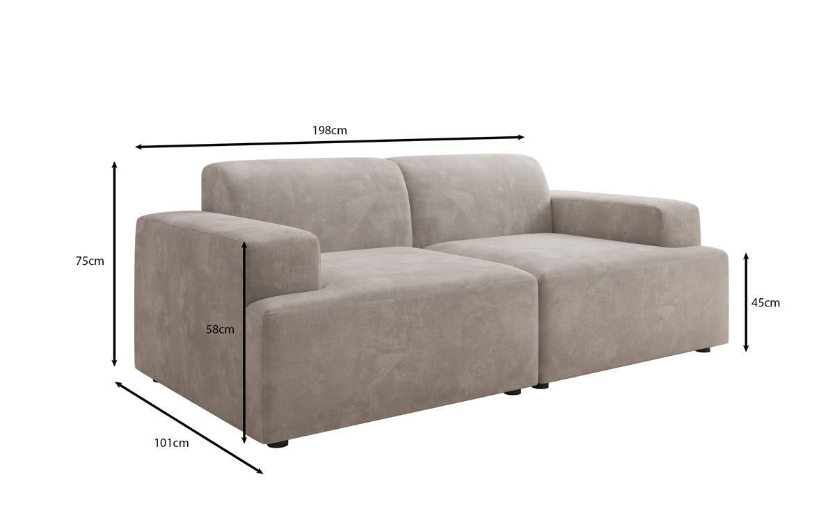 Designer 2-Sëtz Sofa Monza a Samt