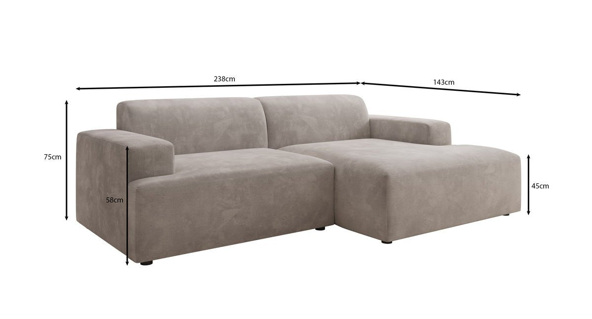 Designer Sofa Monza L a Samt