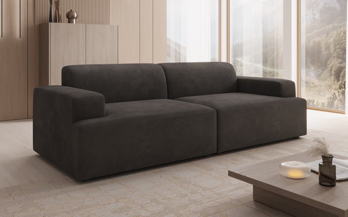 Designer 3-Sëtz Sofa Monza a Samt