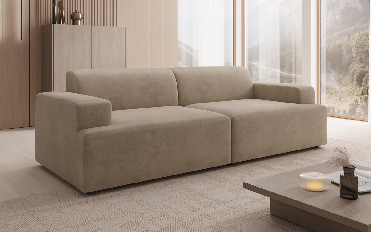 Designer 3-Sëtz Sofa Monza a Samt
