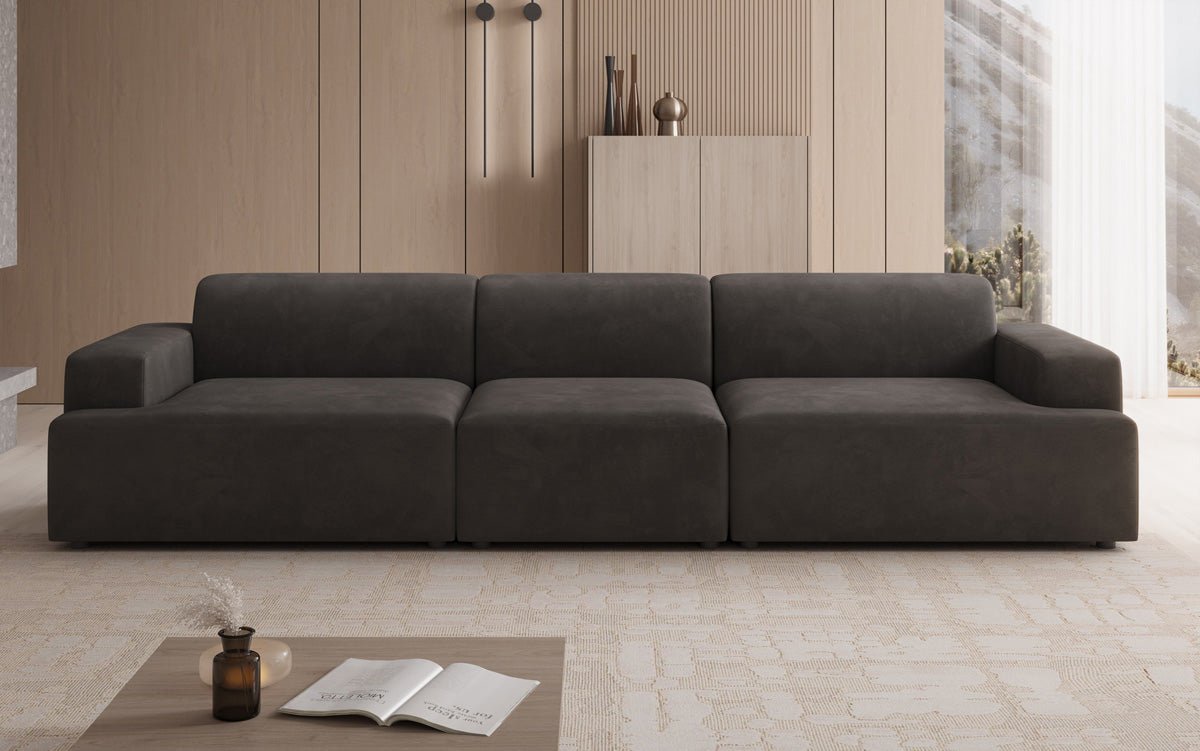 Designer Sofa Monza 3 Sëtz XXL a Samt