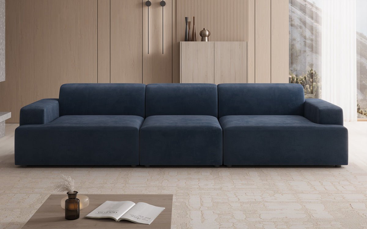 Designer Sofa Monza 3 Sëtz XXL a Samt