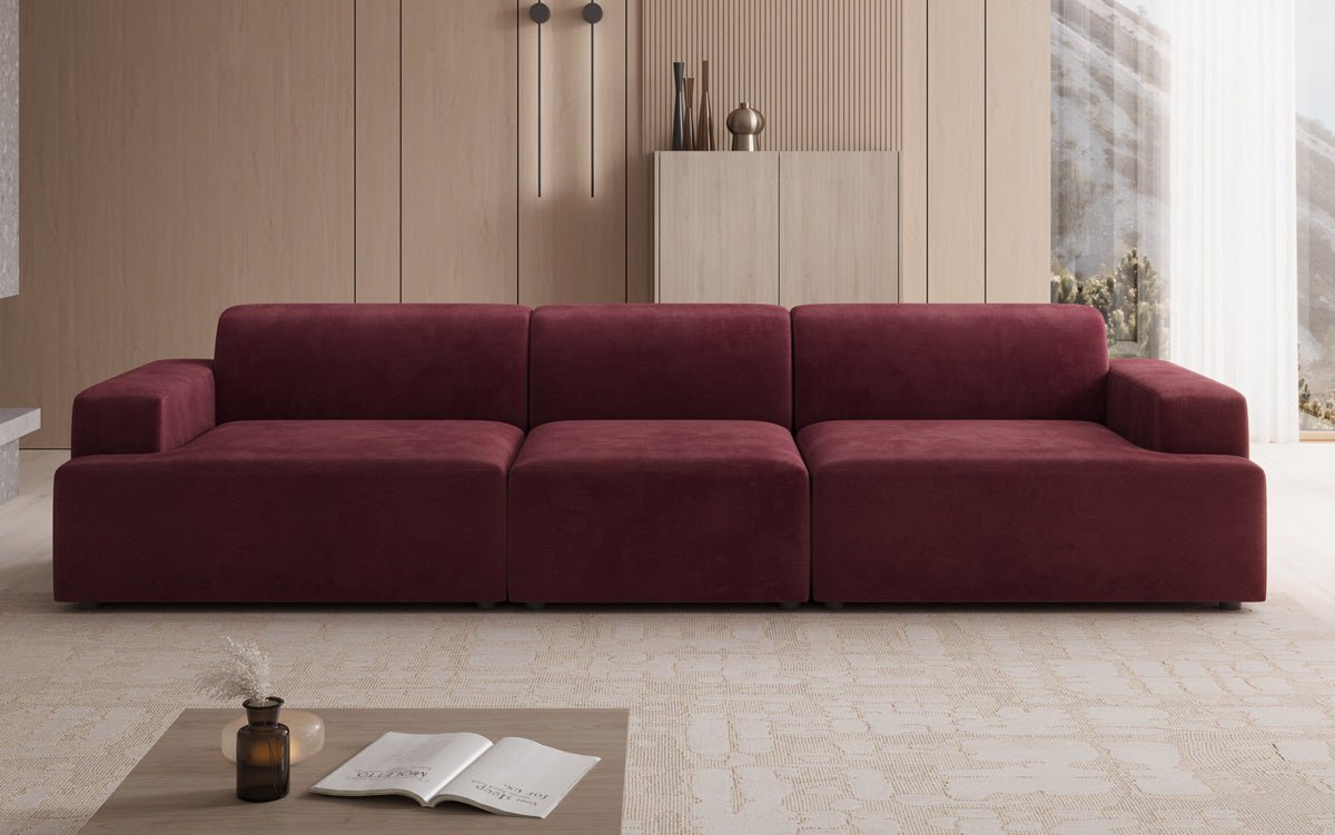 Designer Sofa Monza 3 Sëtz XXL a Samt
