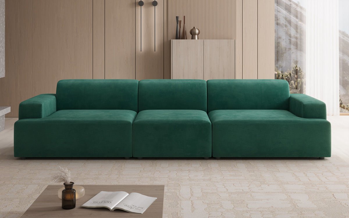 Designer Sofa Monza 3 Sëtz XXL a Samt