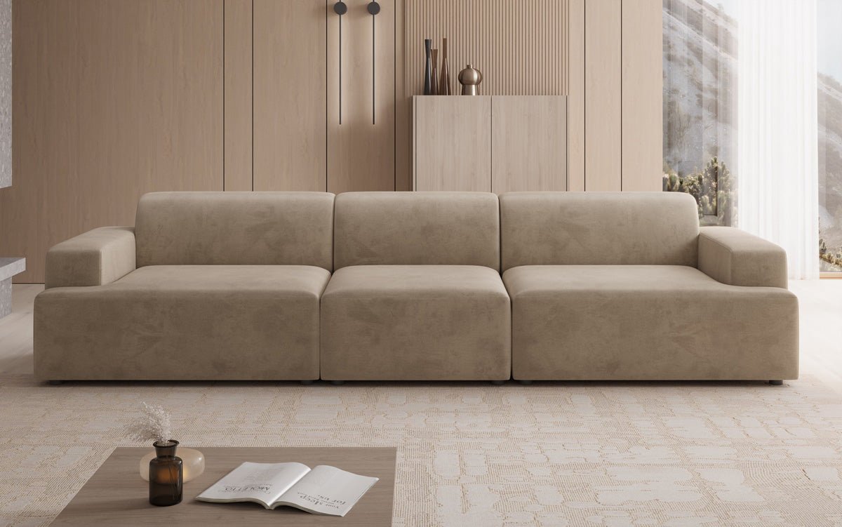 Designer Sofa Monza 3 Sëtz XXL a Samt