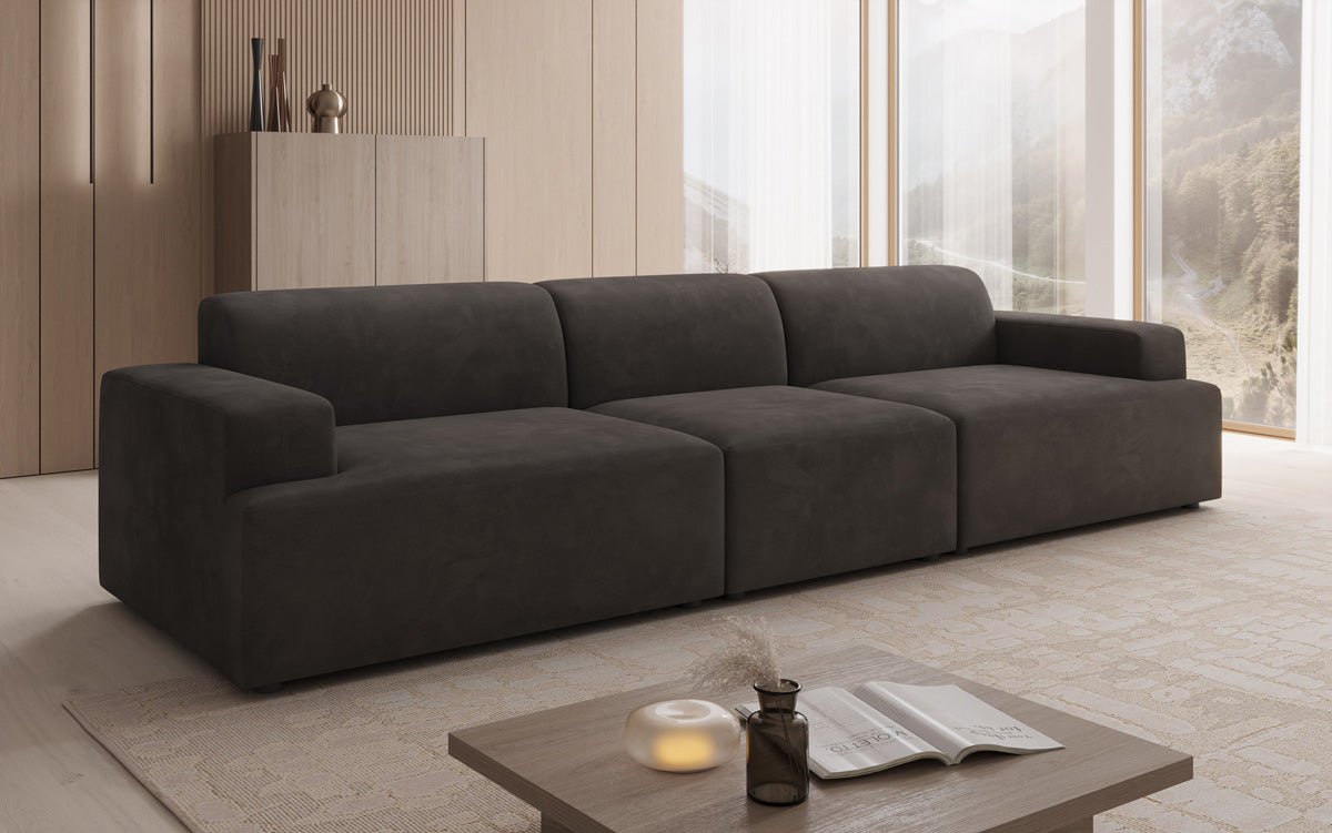 Designer Sofa Monza 3 Sëtz XXL a Samt