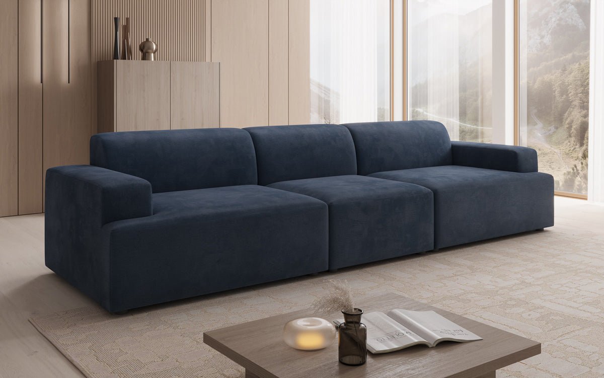 Designer Sofa Monza 3 Sëtz XXL a Samt