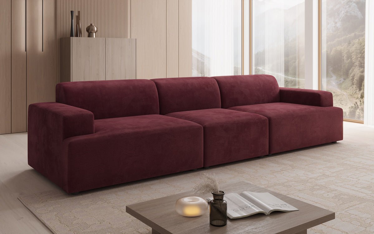 Designer Sofa Monza 3 Sëtz XXL a Samt