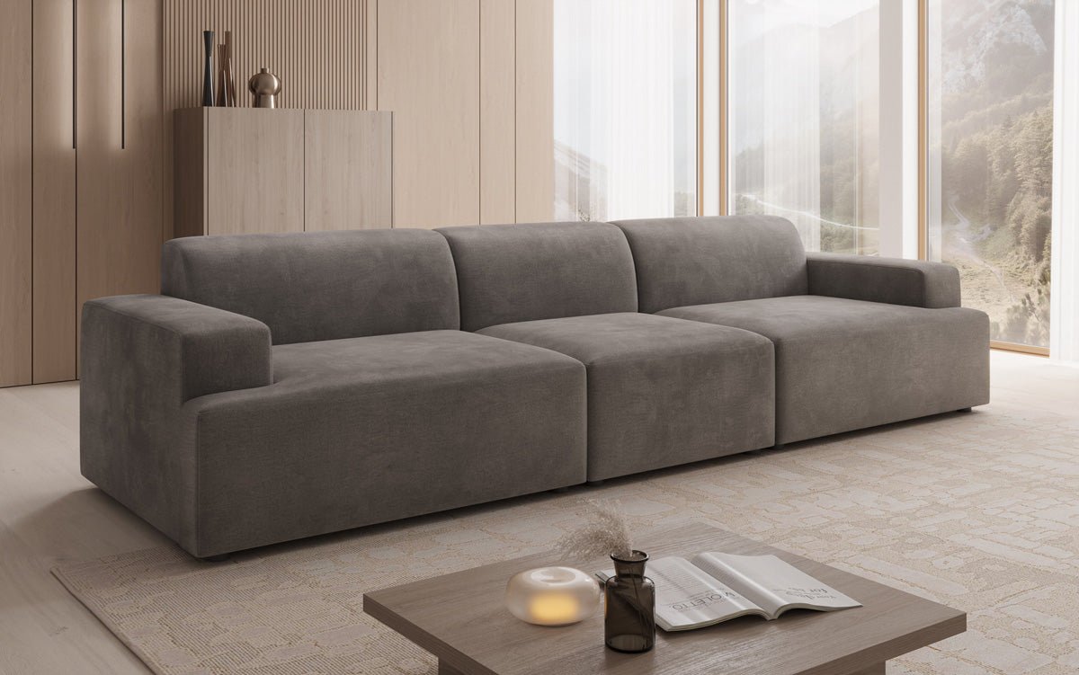 Designer Sofa Monza 3 Sëtz XXL a Samt