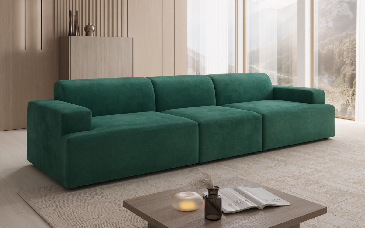 Designer Sofa Monza 3 Sëtz XXL a Samt
