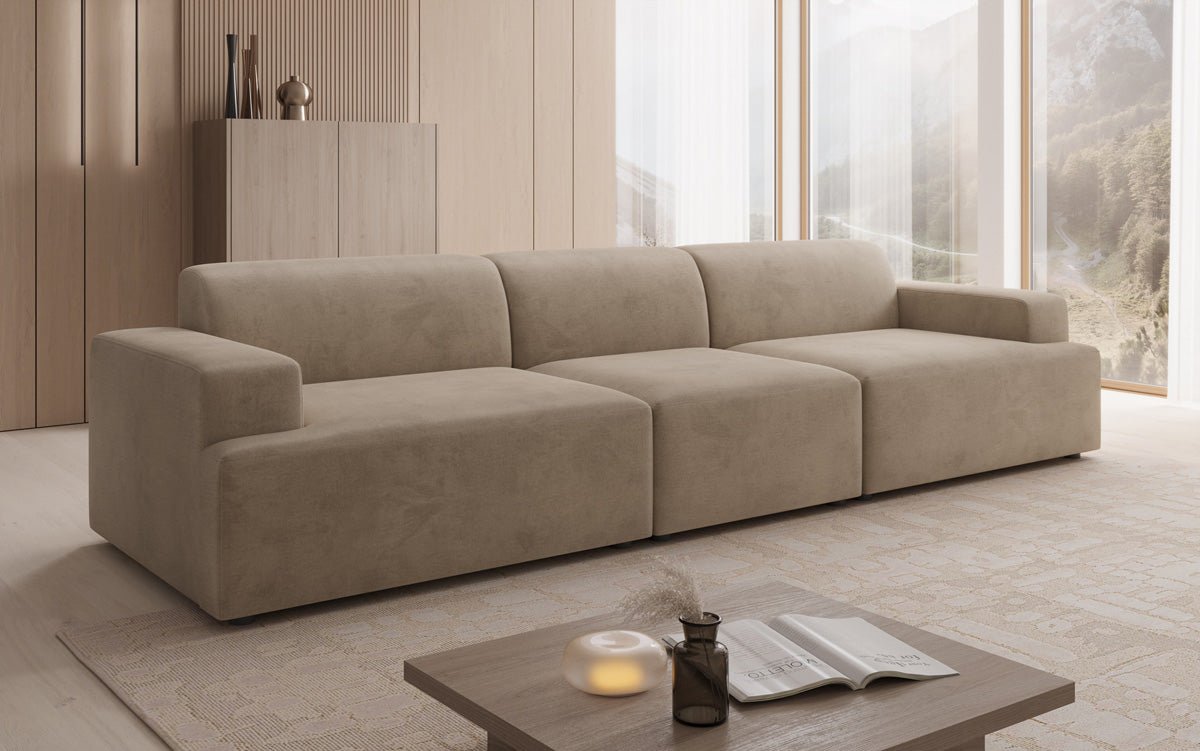 Designer Sofa Monza 3 Sëtz XXL a Samt