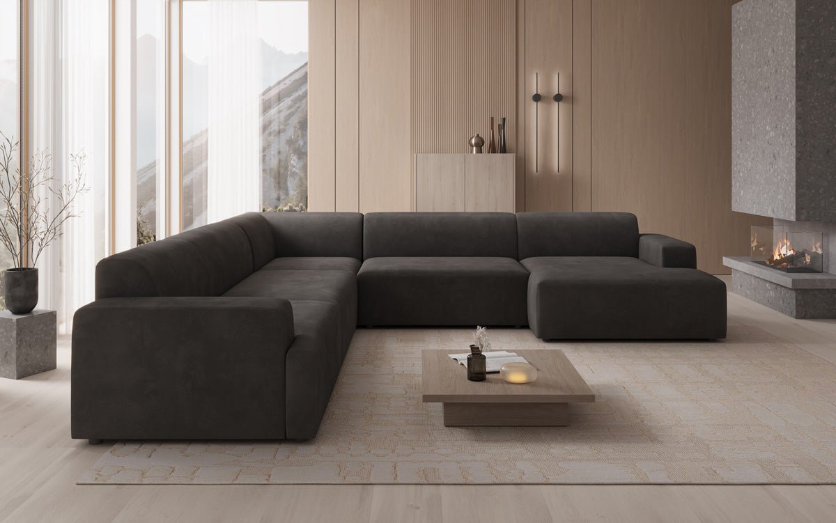 Designer Sofa Monza Wunnlandschaft U XXL a Samt